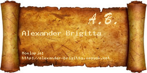 Alexander Brigitta névjegykártya